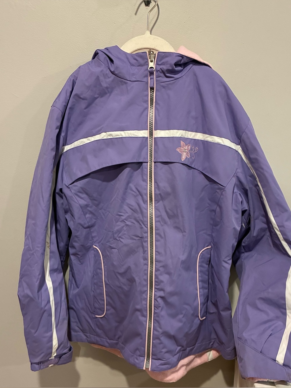 Vintage Weather Tamer Reversible Hooded Jacket Purple Pink Fleece